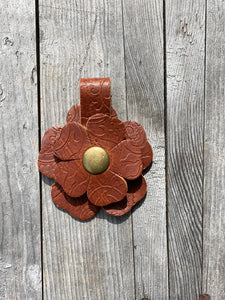 Flower Power Snap on Embossed Leather Purse Charm