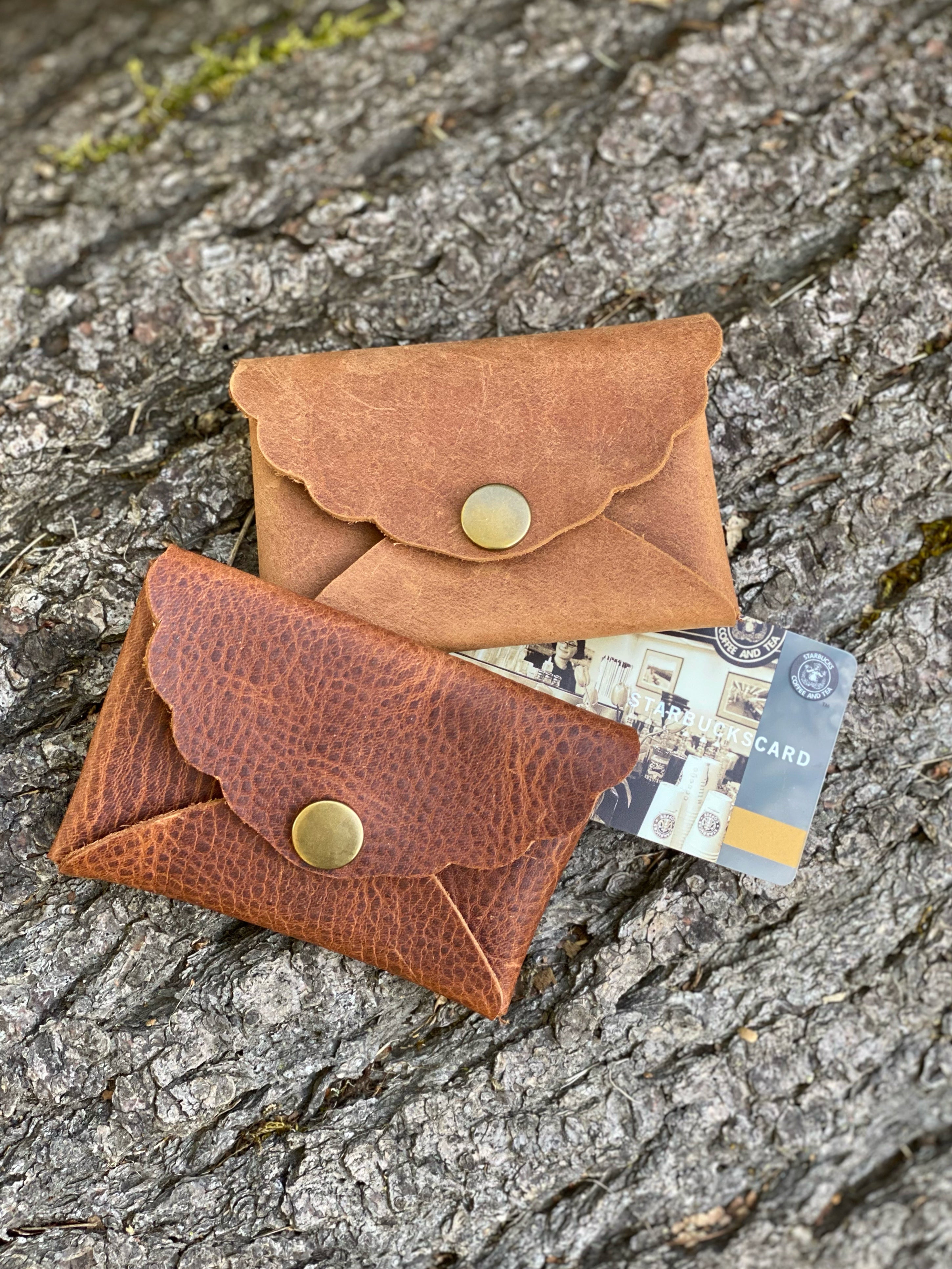 Leather Mini Envelope Wallet Business Card Holder Credit 