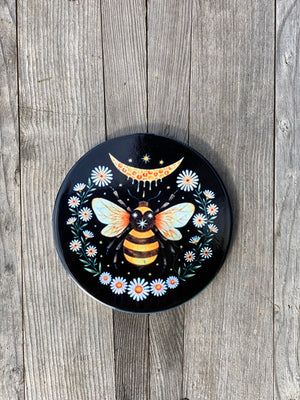 Honey Moon Ceramic Drink Coasters, Honey Bee Sublimation Coaster Set of 2
