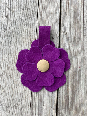 Snap on Suede Flower Purse Bag Charm Assorted Colors