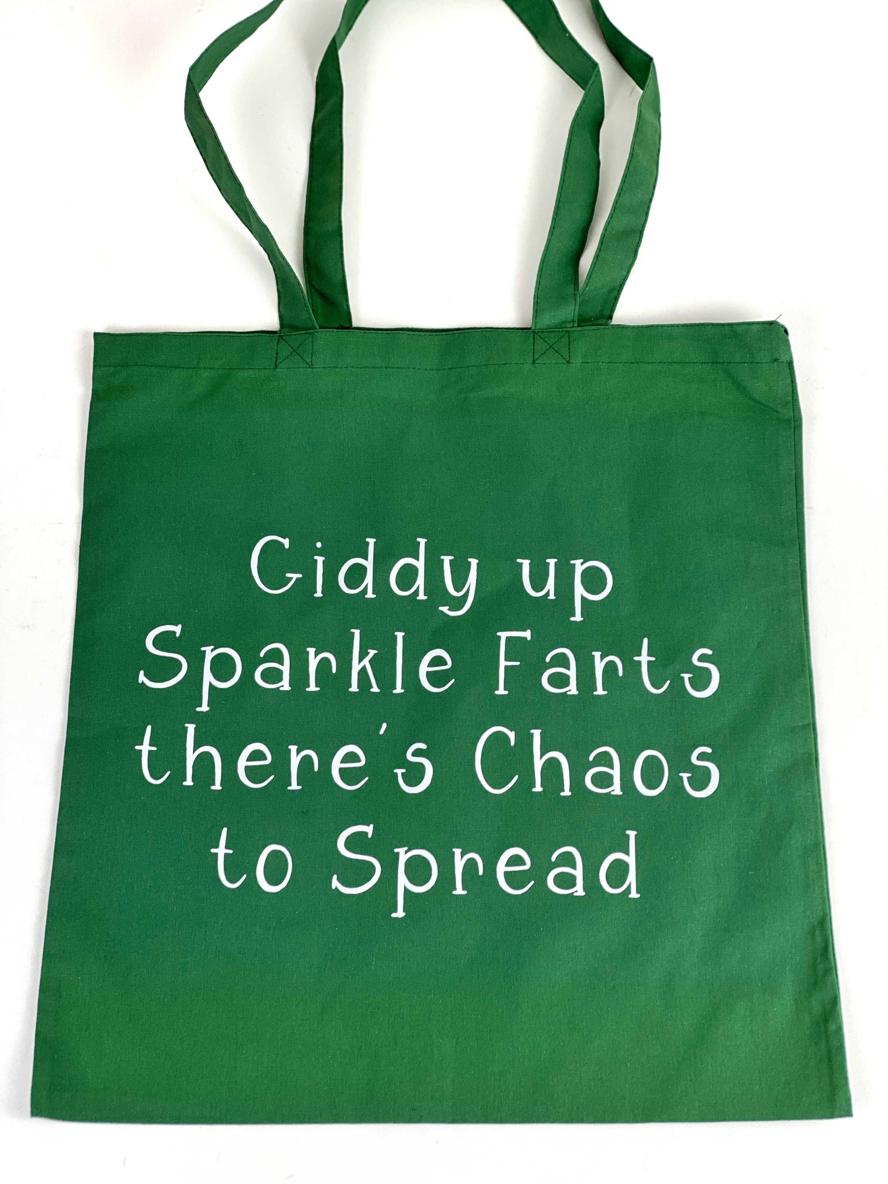 Giddy up Sparkle Farts Cotton Tote Bag, Lightweight Thin Natural Cotton Tote Bag, Reusable Tote Bag, Farmers Market Bag