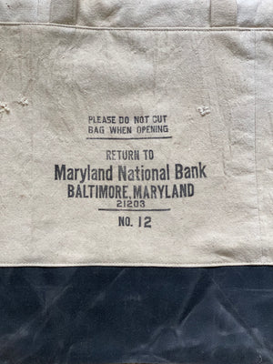 Maryland National Bank Baltimore US Mint Upcycled Money Bag Canvas Tote Project Beach Carryall