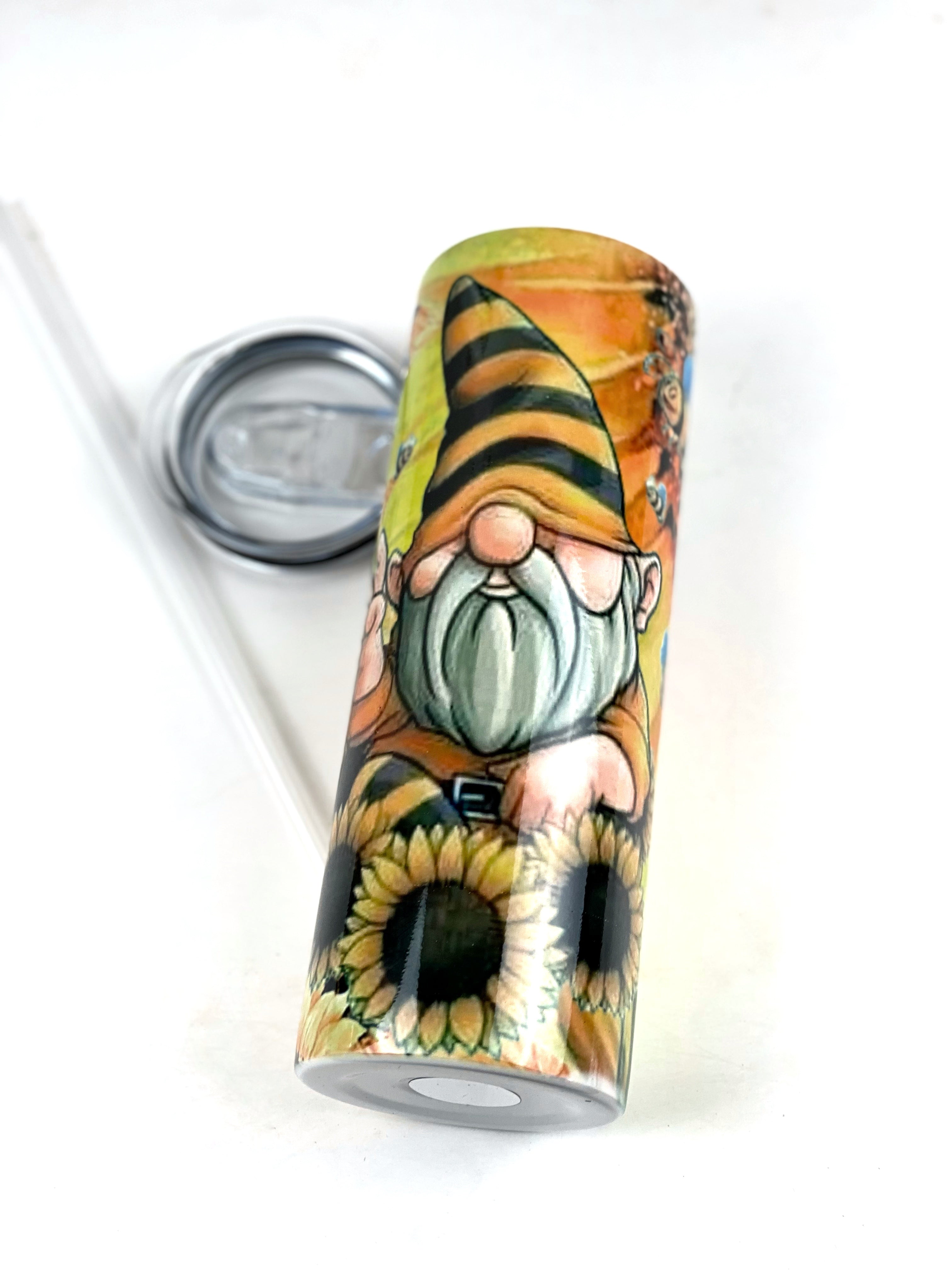 New 20oz Gnome 420 Vibes Double Insulated Stainless Steel Tumbler / Lid &  Straw