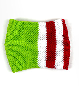 Christmas Themed Ear Band Headband Acrylic Yarn Twist Turban Style Striped Earwarmer Head Wrap Hat Alternative