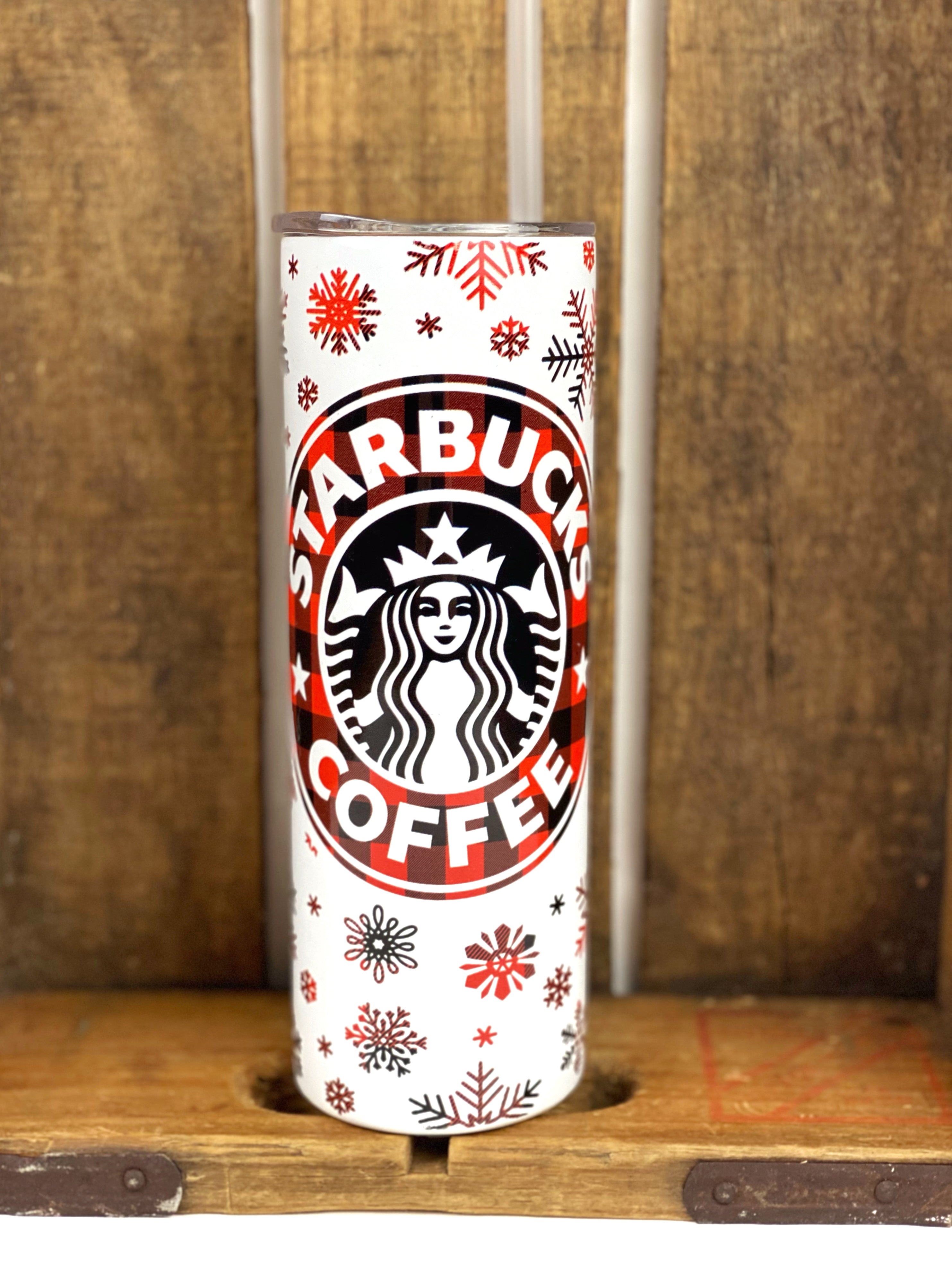 Starbucks Iced Coffee on a 20 ounce Sublimated Tumbler insulated coffee cup