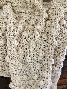 Chunky Crochet Bobble Blanket Handmade Afghan Super Cozy