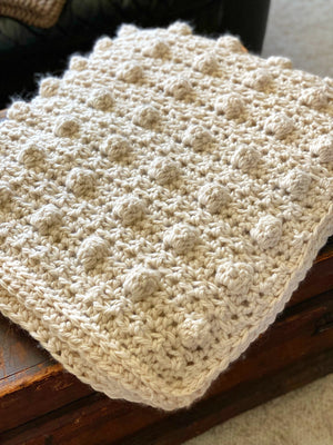 Chunky Crochet Bobble Blanket Handmade Afghan Super Cozy