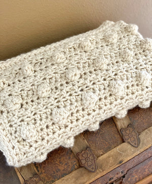 Chunky Crochet Bobble Blanket Handmade Afghan Super Cozy