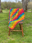Rainbow Bobble Crochet Lapghan, Baby Blanket, Lap Throw, Super Bulky Afghan, Couch Throw Blanket