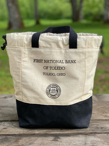 Vintage US Bank Federal Reserve Upcylced Money Coin Bag Canvas Project Knitting Crochet