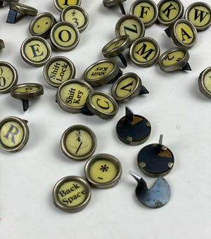 47 Vintage Typewriter Keys Yellow Corona for Crafts Jewelry Making