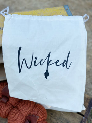 Wicked Cotton Tote Bag, Lightweight Thin Natural Cotton Tote Bag, Wicked Reusable Tote Bag, Halloween Tote, Farmers Market Bag