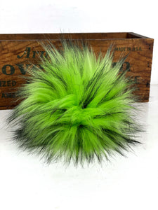 Wicked Faux Fur Pom Pom Lime Green and Black