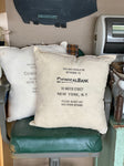 Genuine Vintage Chemical Bank New York NY Canvas Bank Money Bag Pillow, Vintage Home Decor, Decorative Home Decor Pillow