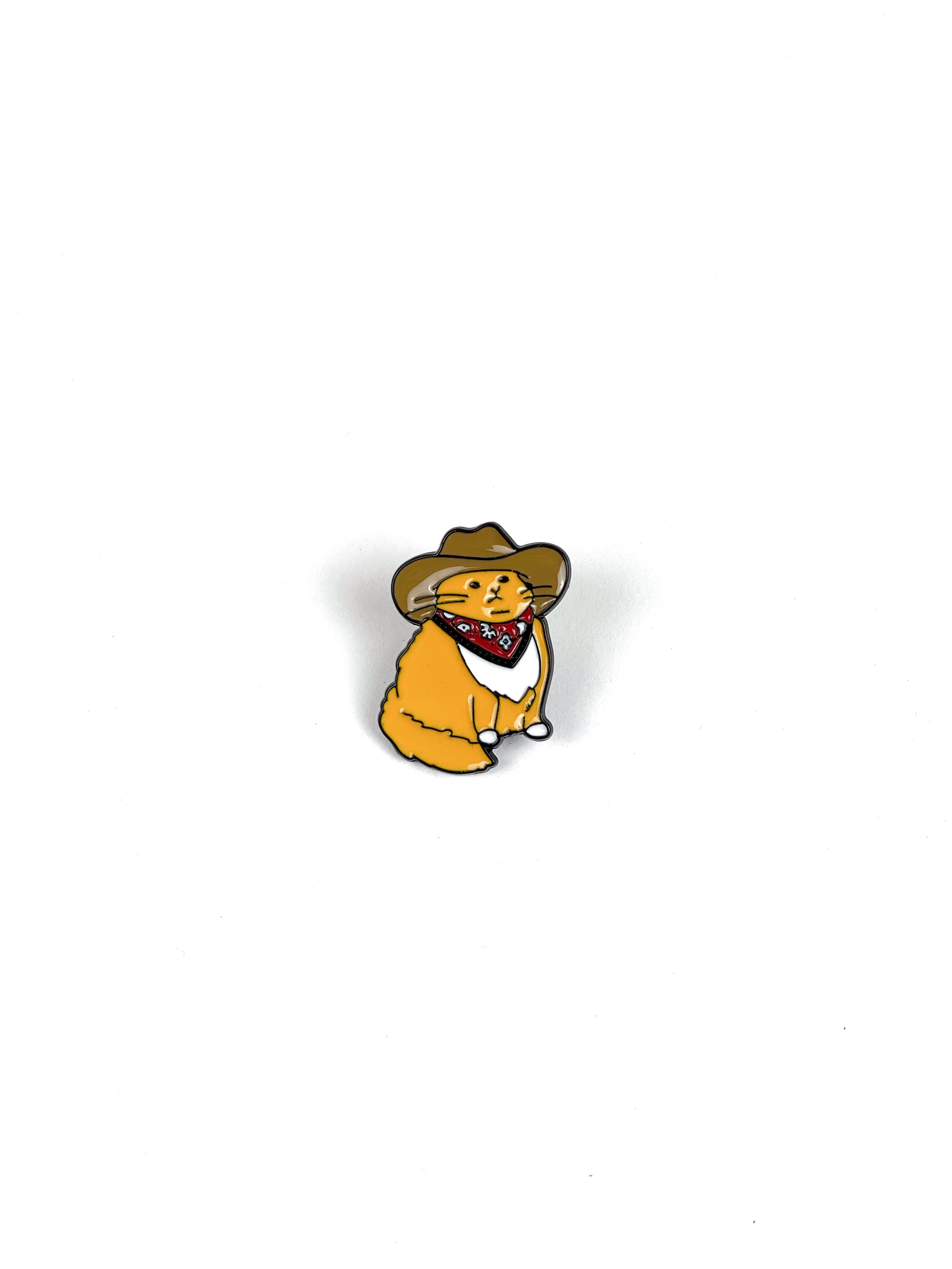 Cowboy Cat Enamel Pin, Meowdy Hard Enamel Bag Pin, Collector Pin, Project Bag Pin, Western Themed Pin