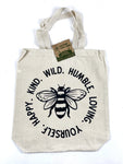 Just Bee Cotton Tote Bag, Lightweight Thin Natural Cotton Tote Bag, Honey Bee Reusable Tote Bag, Vinyl Bee Kind Tote, Farmers Market Bag