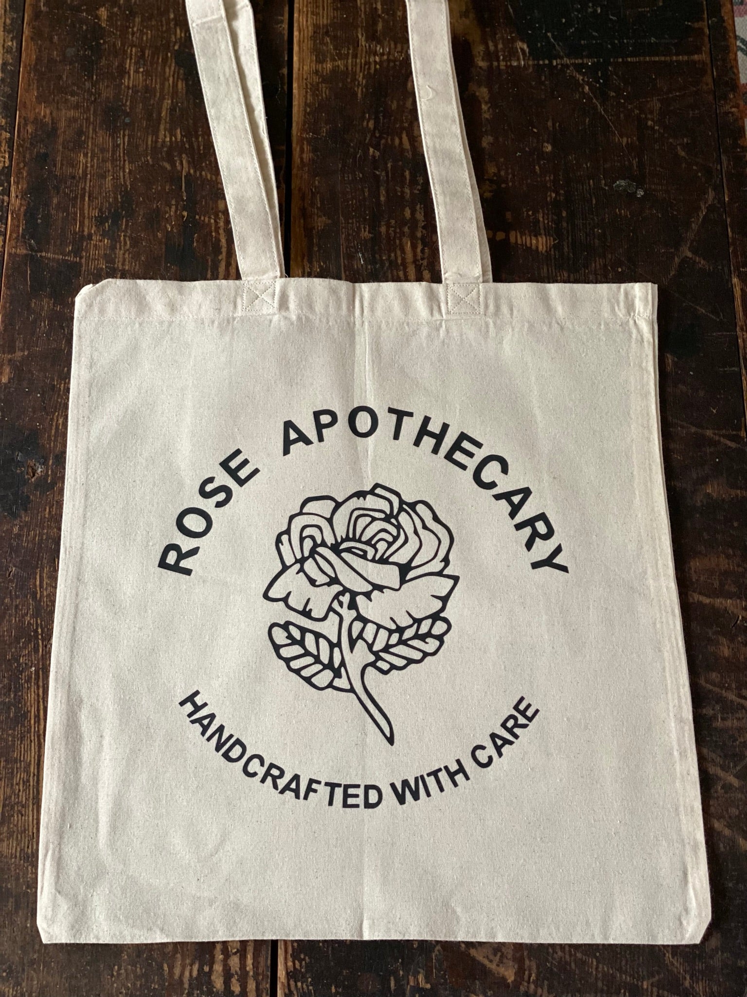 Rose Apothecary Cotton Tote Bag, Lightweight Thin Natural Cotton Tote Bag, Reusable Tote Book Bag, HTV Vinyl Tote, Farmers Market Bag