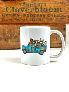 Patina Turquoise Farm Truck Ceramic Mug Sublimation Coffee Tea Cup