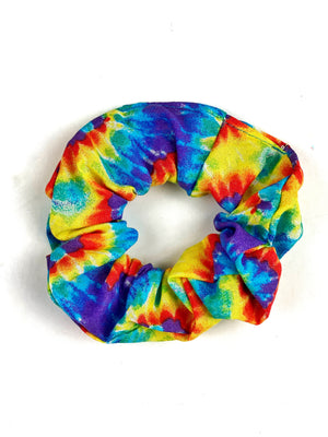 Rainbow Hair Scrunchies, Fabric Hair Scrunchie, 100% Cotton Scrunchie, Fabric Scrunchies, Ponytail Holder, Handmade Scrunchie