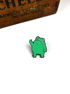 Middle Finger Frick Frog Enamel Pin, Hard Enamel Bag Pin, Collector Pin, Project Bag Pin