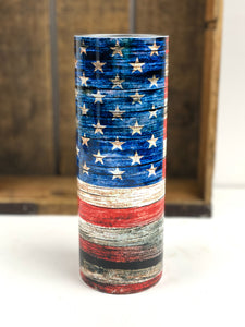 Distressed American Flag 20 oz Stainless Steel Skinny Tumbler Sublimation