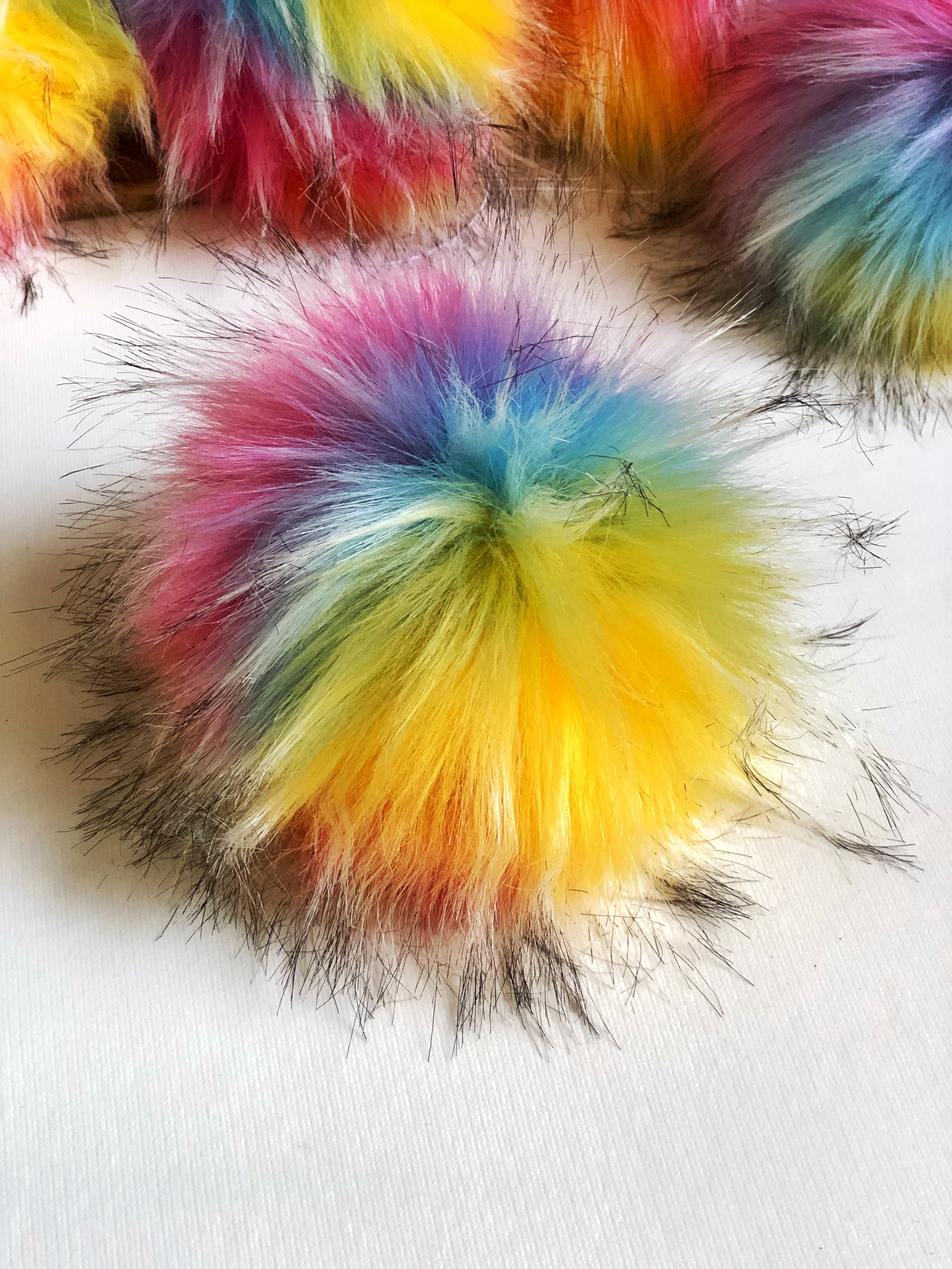 Over the Rainbow Faux Fur Pom Pom - KitchenKlutter