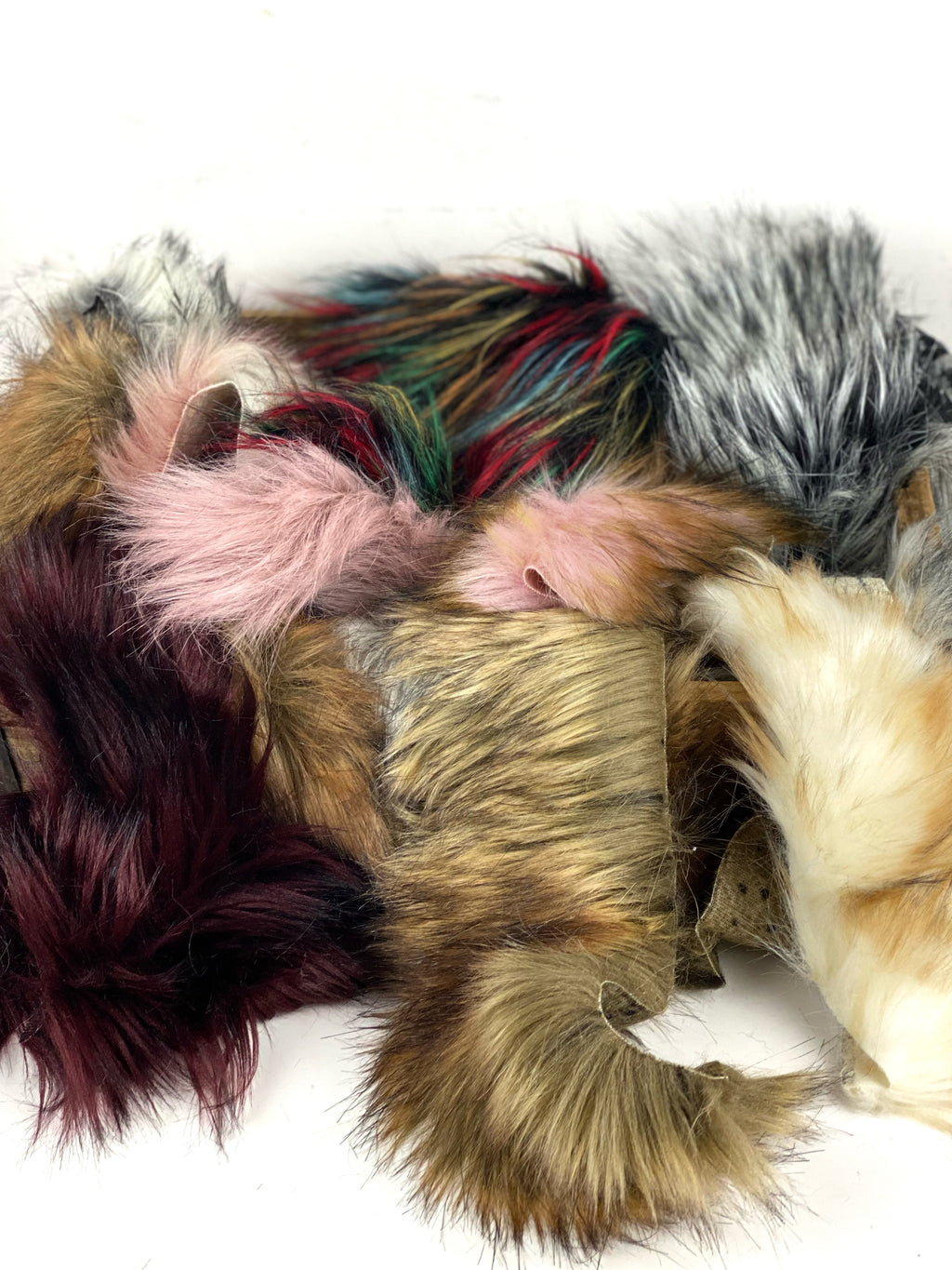 Assorted Mix of Faux Fur Scrap Remnants for Gnome Beards, Tiny Hat Poms, Baby Bootie Trim