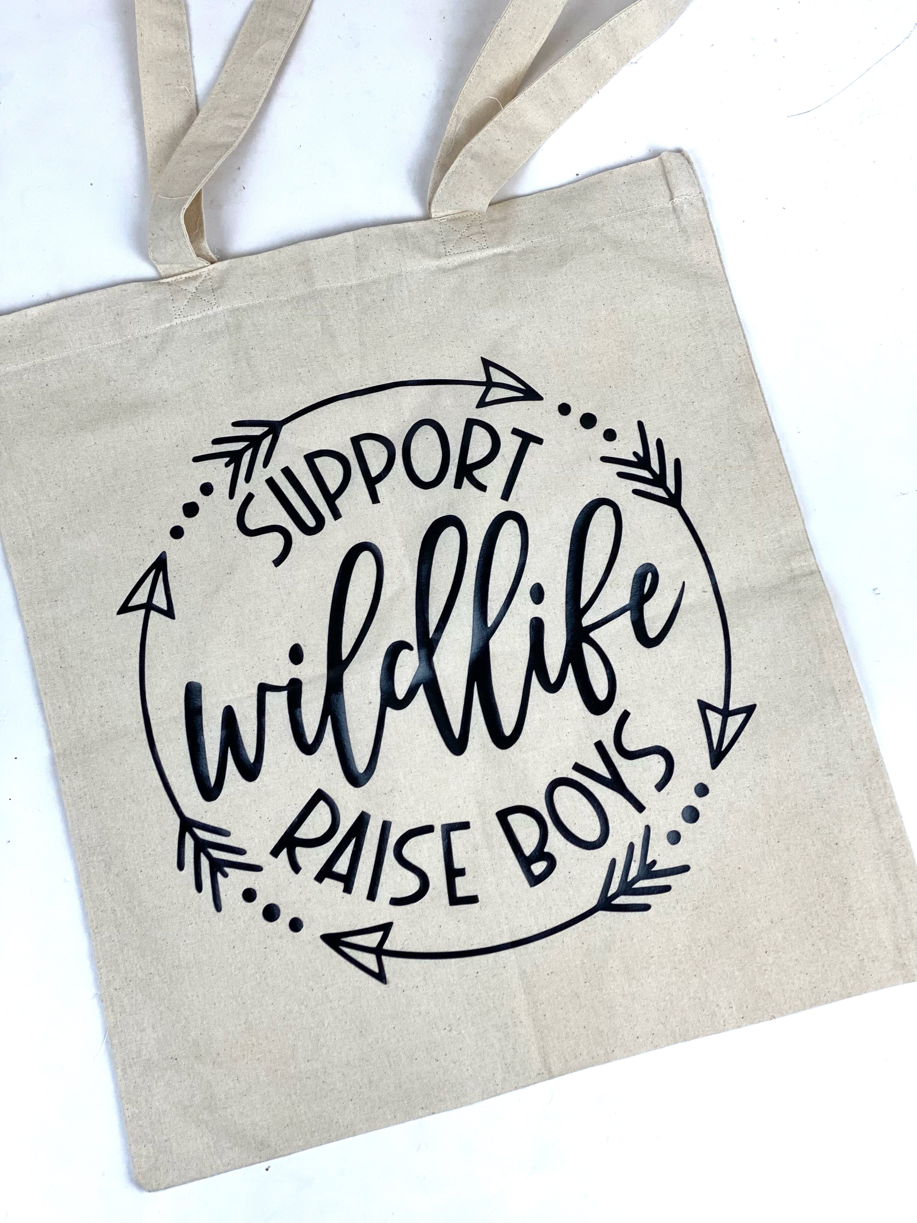 Support Wildlife Raise Boys Cotton Tote Bag, Lightweight Thin Natural Cotton Tote Bag, Honey Bee Reusable Tote Bag, Vinyl Bee Kind Tote, Farmers Market Bag