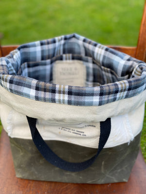 Medium Knitting Bag. Natural Organic Canvas Organizer/project Bag