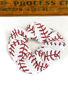 Baseball Stitching Hair Scrunchies, Fabric Hair Scrunchie, 100% Cotton Scrunchie, Fabric Scrunchies, Ponytail Holder, Handmade Scrunchie