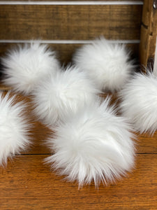 Snowball Faux Fur Pom Pom White