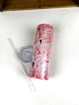 Flamingo and Glitter 20 oz Stainless Steel Skinny Tumbler Sublimation