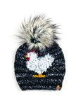 Metropolis Furry Chicken Beanie Wool Blend Womens Adult Hat Faux Fur Pom Pom Hat